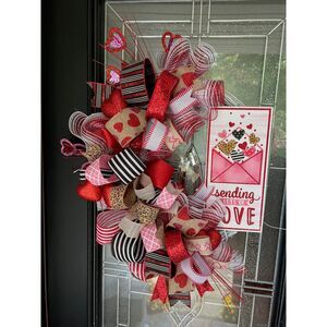 Valentines Day Grapevine Wreath Door Decor